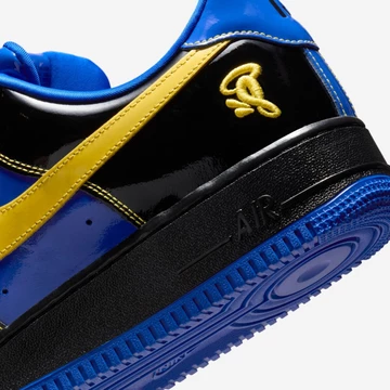 Central Cee x SYNA WORLD x Nike Air Force 1 Low Racer Blue Ferse Details