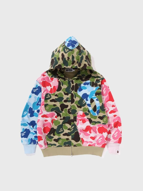 A Bathing Ape ABC Camo Patchwork Relaxed Fit Zip Hoodie Image