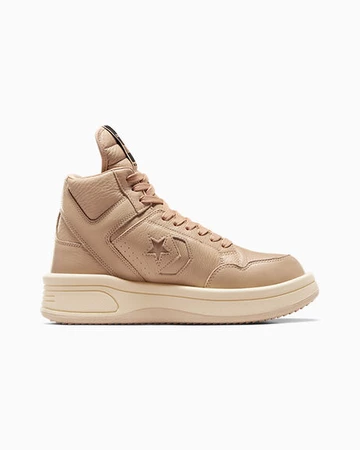 Der Rick Owens Converse Turbowpn Mid Pack in Beige von außen