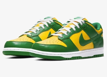 Das Nike Dunk Brazil Restock Modell für 2024 schräg