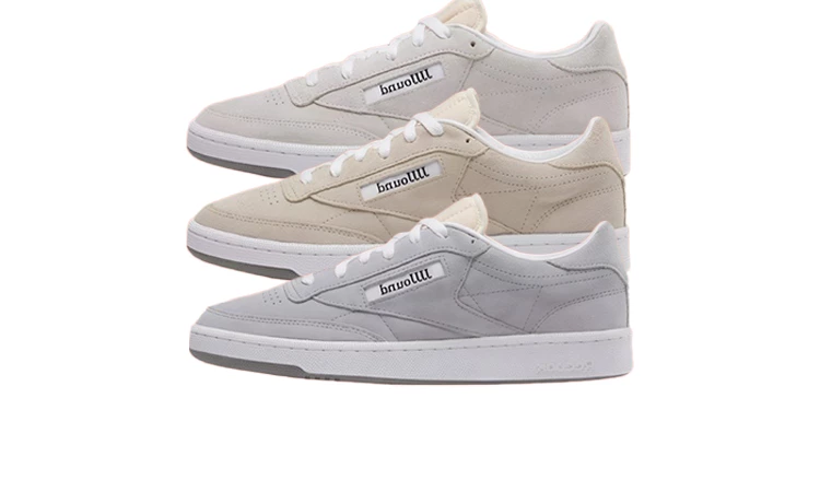 Alle drei Colorways des JJJJound Reebok Club C 85 Grey Leather Packs