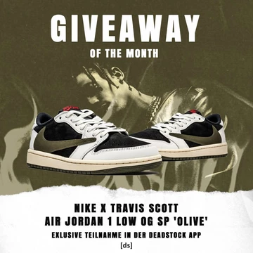 Travis Scott x Jordan 1 Low Olive - Giveaway