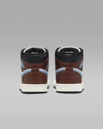 Der Jordan 1 Mid Blue Grey von hinten