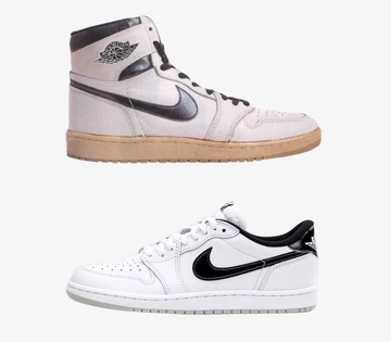 Jordan 1 Low Metallic Black - Vegrleich mit dem Colorway von 86