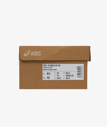 Asics Gel-Cumulus 16 White Forest Night Schuhbox