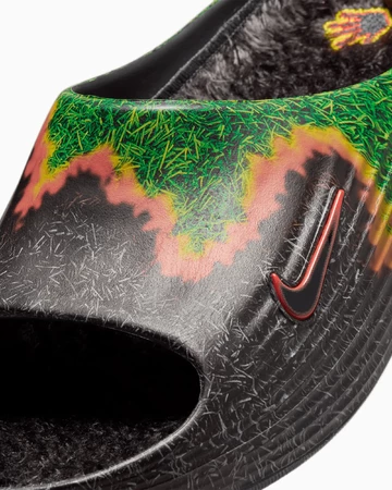 .SWOOSH x Nike ReactX Rejuven8 Slide Touch Grass Dark Smoke Grey Details