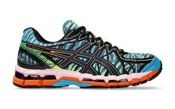 Der KENZO ASICS GEL-Kayano 20 Digital Aqua von außen