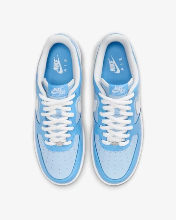 Air Force 1 Psychic Blue White Patent von oben
