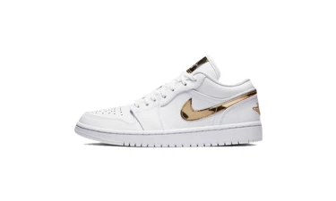 Air Jordan 1 Low Gold Metallic Swoosh