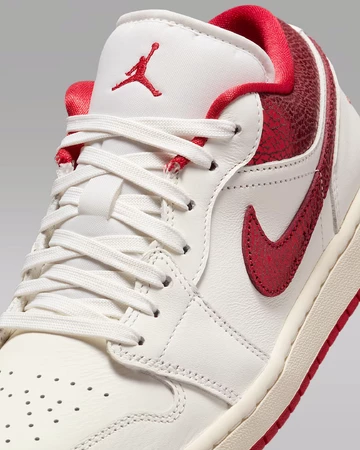 Jordan 1 Low White Ruby Upper Details