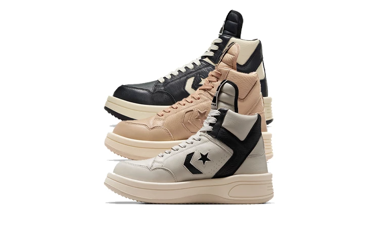 Die drei Colorways des Rick Owens Converse Turbowpn Mid Pack