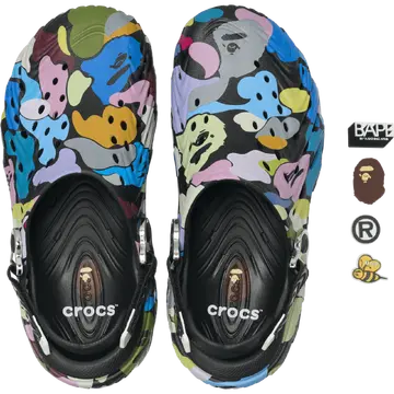 BAPE x Crocs Echo 2 Clog Rainbow Camo Pack