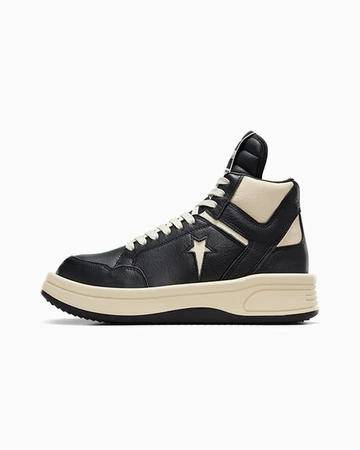Der Rick Owens Converse Turbowpn Mid Pack in schwarz von innen