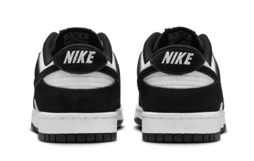 Nike Dunk Low Panda Suede Außenseite von hinten