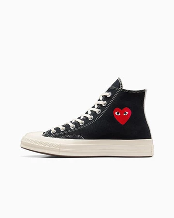 CDG Converse Chucks Single Heart High black Außenseite