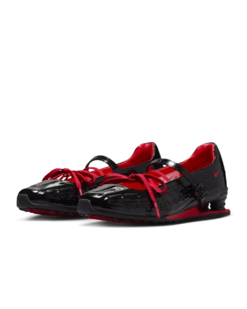 LABELHOOD x Nike Shox Z Calistra Black & University Red Paar seitlich