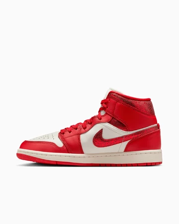 Jordan 1 Mid Red Cracked Leather Innenseite