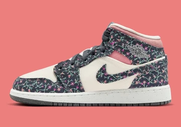 Jordan 1 Mid GS Floral Canvas von außen