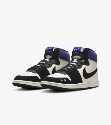 Jordan Air Ship SP x Opium Black Court Purple von Vorne