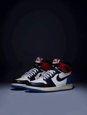 Union LA x Fragment Design x Air Jordan 1 High OG Varsity Red & Sport Royal Paar