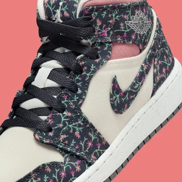 Jordan 1 Mid GS Floral Canvas Details