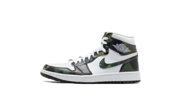 release air jordan 1 low white neon cw7035 100 girls size for sale Golf Camo