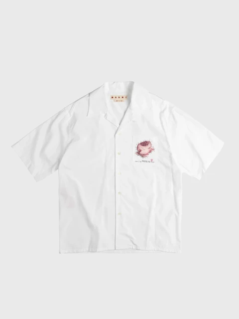 Marni Bowling Shirt mit Flower Patch Image