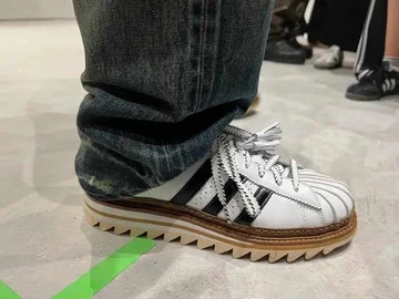 CLOT adidas Superstar White - On Feet, Deatil