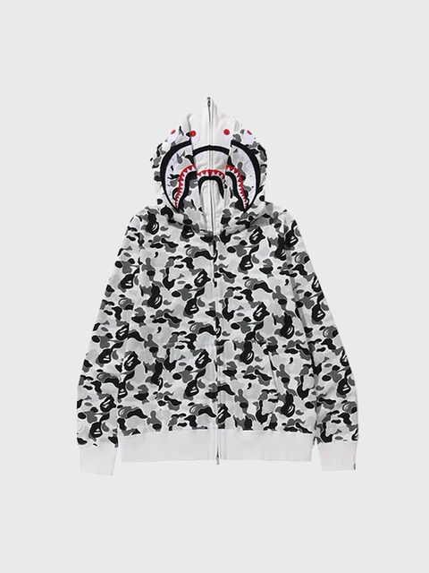 Abc Camo Double Shark Full Zip Hoodie Grey Image