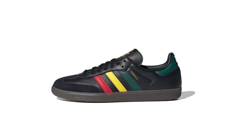 Der adidas Samba Rasta Core Black von außen