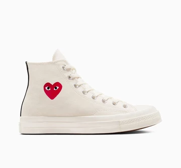 CDG Converse Chucks Single Heart High white Innenseite