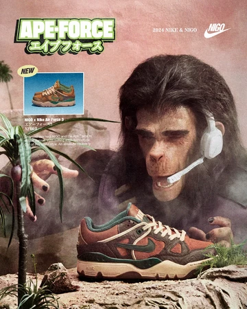 NIGO x Nike Air Force 3 Low Baroque Brown poster