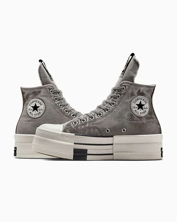 Rick Owens Converse DBL DKRSTR Overdye Chuck 70 Pack Concrete Außenseite Paar