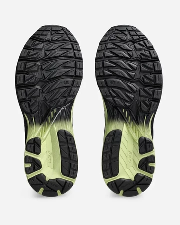 Die Sohle des Kiko Kostadinov ASICS US4-S GEL-Terrain Neon Lime