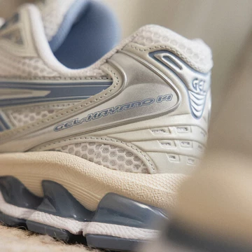 Asics Gel-Kayano 14 White Light Navy Ferse Details