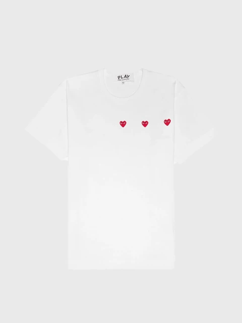 Comme des Garcons Play Horizontal 3 Heart T-Shirt Image