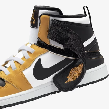 Jordan 1 High Flyease Yellow Ochre Detail Verschluss