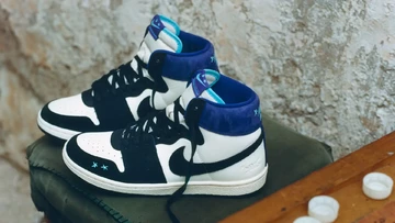 Jordan Air Ship SP x Opium Black Court Purple von Außen 2