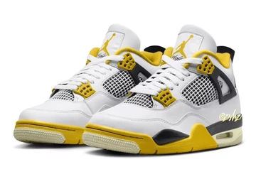 Jordan 4 Vivid Sulfur schräge Ansicht