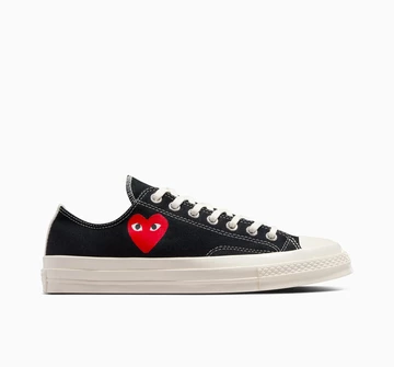 CDG Converse Chucks Single Heart Low black Außenseite