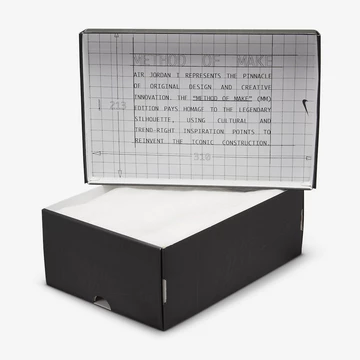 Der geöffnete Karton des Jordan 1 Low Method of Make Pack in Perfect Pink