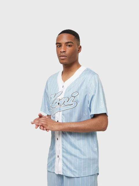 Varsity Logo Pinstripe Baseball Shirt Image