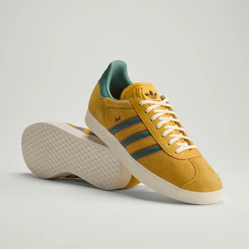 Bob Marley x adidas Gazelle Bold Gold schräg