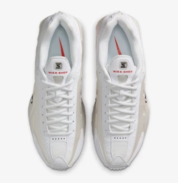 Nike Shox R4 White Picante Red von oben