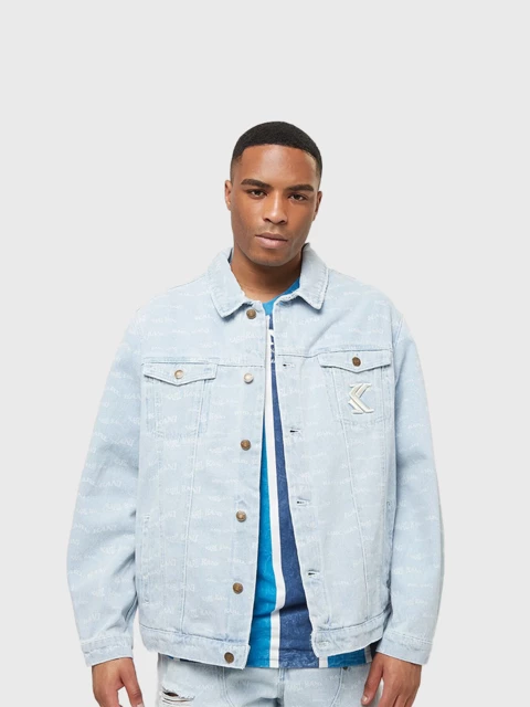 OG Denim Wavy Print Trucker Jacket  Image