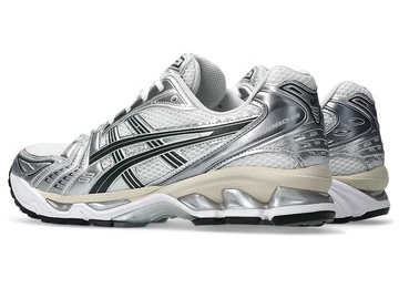 ASICS Gel-Kayano 14 White Silver Khaki schräg