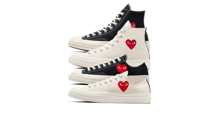 CDG Converse Chucks Single Heart Pack