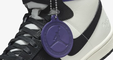 Jordan Air Ship SP x Opium Black Court Purple Close Up 1