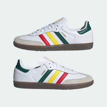 Der adidas Samba Rasta Core White von außen