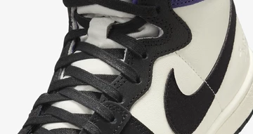 Jordan Air Ship SP x Opium Black Court Purple Close Up 3